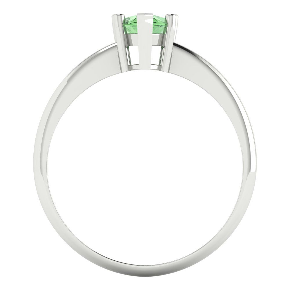 1 cttw Zirconia Simulated Green Diamond Solitaire  Engagement Ring - Solid Gold (VVS1, Pear Cut,8x5mm)