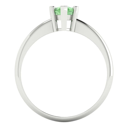 1 cttw Zirconia Simulated Green Diamond Solitaire  Engagement Ring - Solid Gold (VVS1, Pear Cut,8x5mm)