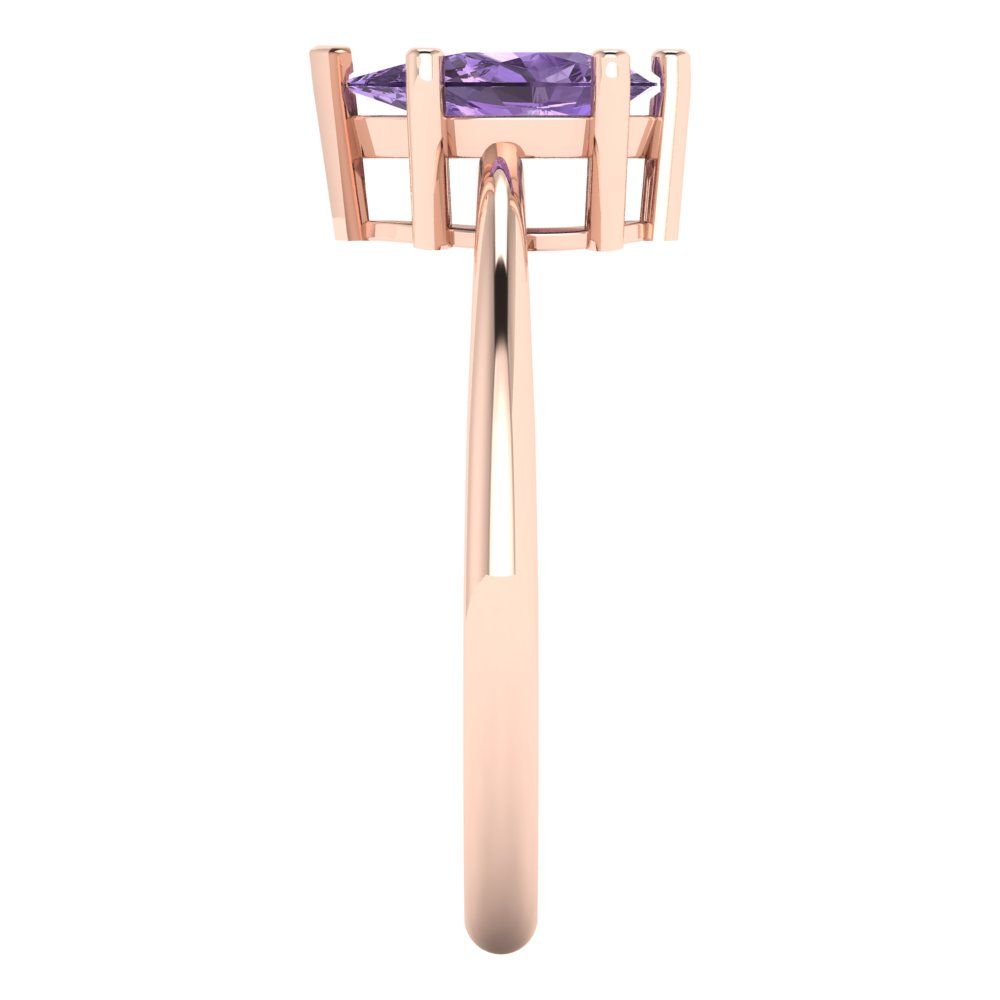 1 cttw Simulated Alexandrite Solitaire  Engagement Ring - Solid Gold (Pear Cut,8x5mm)