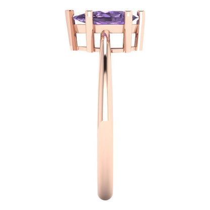 1 cttw Simulated Alexandrite Solitaire  Engagement Ring - Solid Gold (Pear Cut,8x5mm)