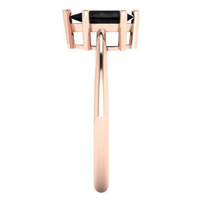 1 cttw Natural Onyx Solitaire  Engagement Ring - Solid Gold (Pear Cut,8x5mm)