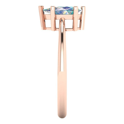 1 cttw Blue Moissanite Solitaire  Engagement Ring - Solid Gold (Pear Cut,8x5mm)