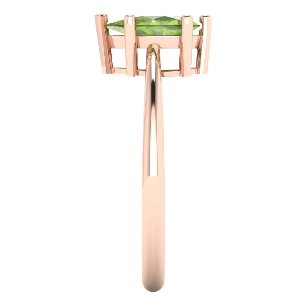 1 cttw Natural Peridot Solitaire  Engagement Ring - Solid Gold (Pear Cut,8x5mm)