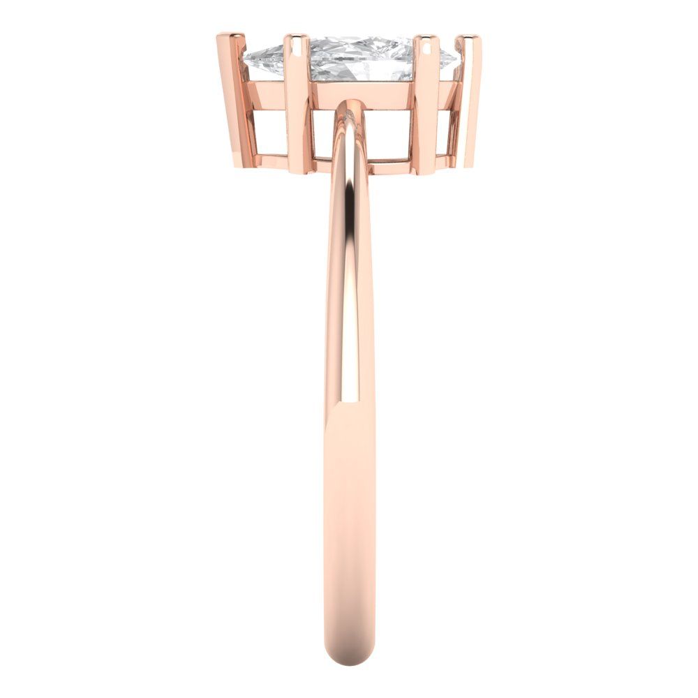 1 cttw Zirconia Simulated Diamond Solitaire  Engagement Ring - Solid Gold (VVS1, Pear Cut,8x5mm)