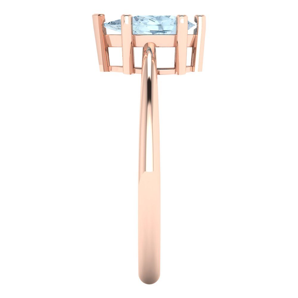 1 cttw Natural Aquamarine Solitaire  Engagement Ring - Solid Gold (Pear Cut,8x5mm)