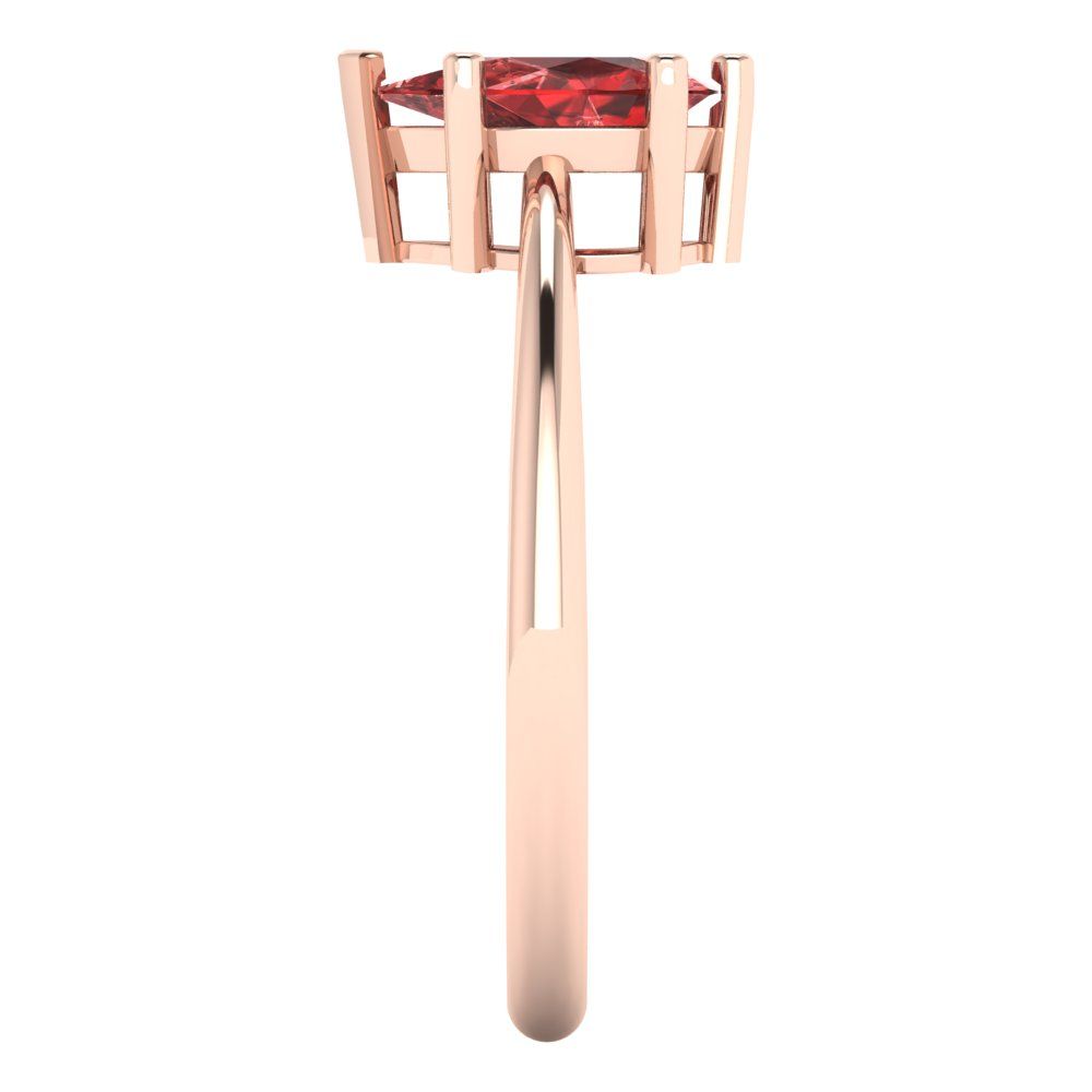 1 cttw Natural Garnet Solitaire  Engagement Ring - Solid Gold (Pear Cut,8x5mm)