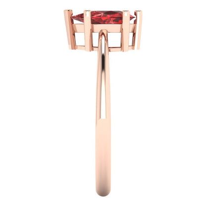 1 cttw Natural Garnet Solitaire  Engagement Ring - Solid Gold (Pear Cut,8x5mm)