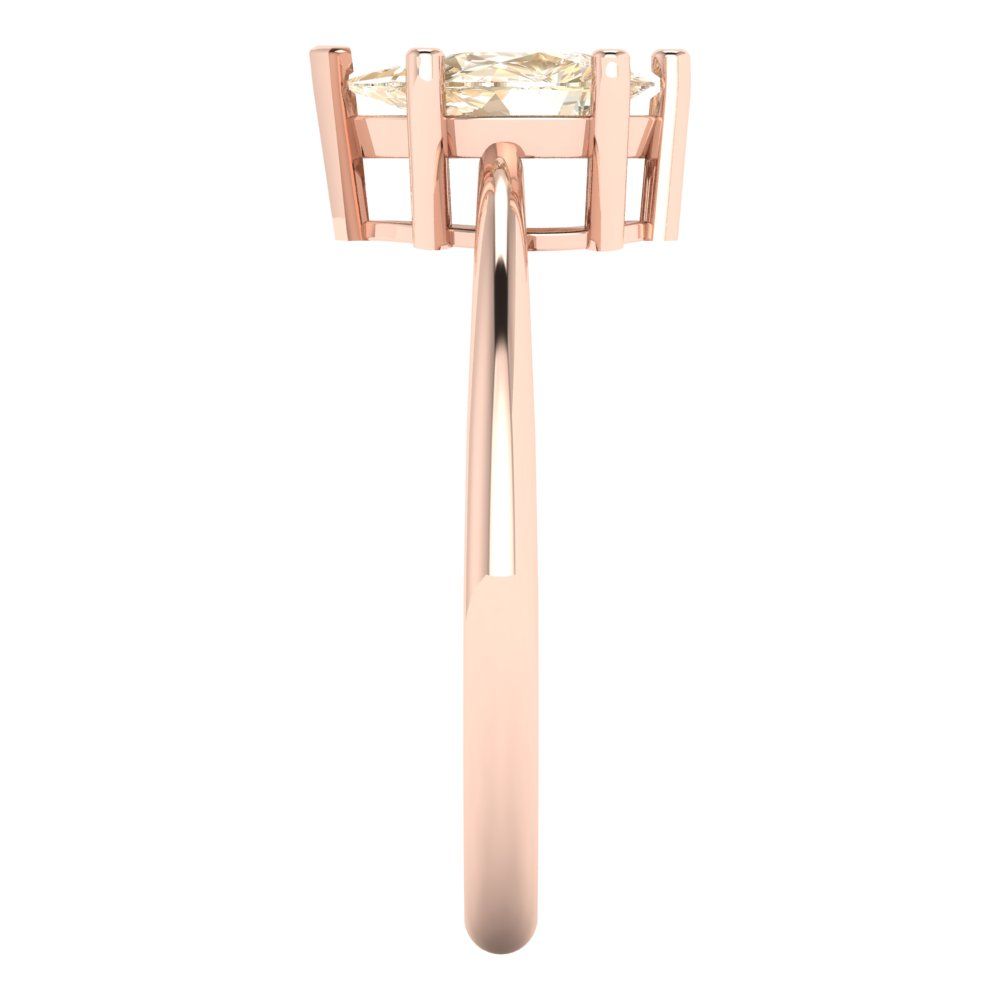 1 cttw Natural Morganite Solitaire  Engagement Ring - Solid Gold (Pear Cut,8x5mm)