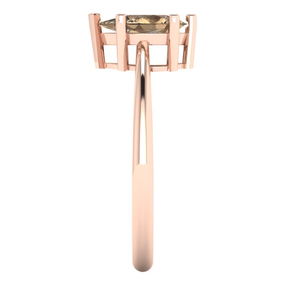 1 cttw Zirconia Simulated Champagne Diamond Solitaire  Engagement Ring - Solid Gold (VVS1, Pear Cut,8x5mm)