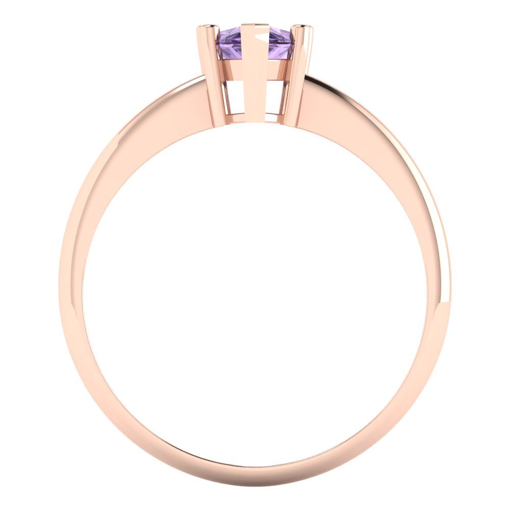 1 cttw Simulated Alexandrite Solitaire  Engagement Ring - Solid Gold (Pear Cut,8x5mm)