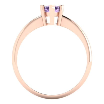 1 cttw Simulated Alexandrite Solitaire  Engagement Ring - Solid Gold (Pear Cut,8x5mm)