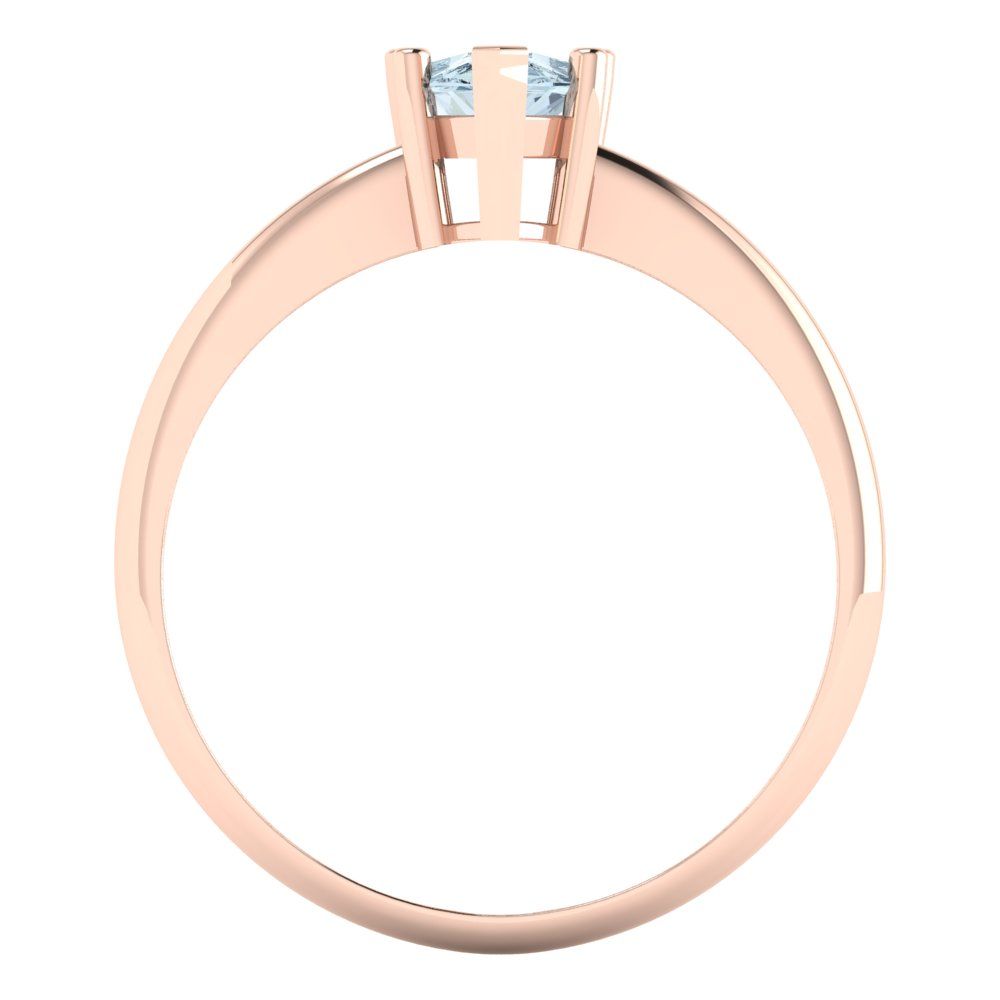 1 cttw Natural Aquamarine Solitaire  Engagement Ring - Solid Gold (Pear Cut,8x5mm)