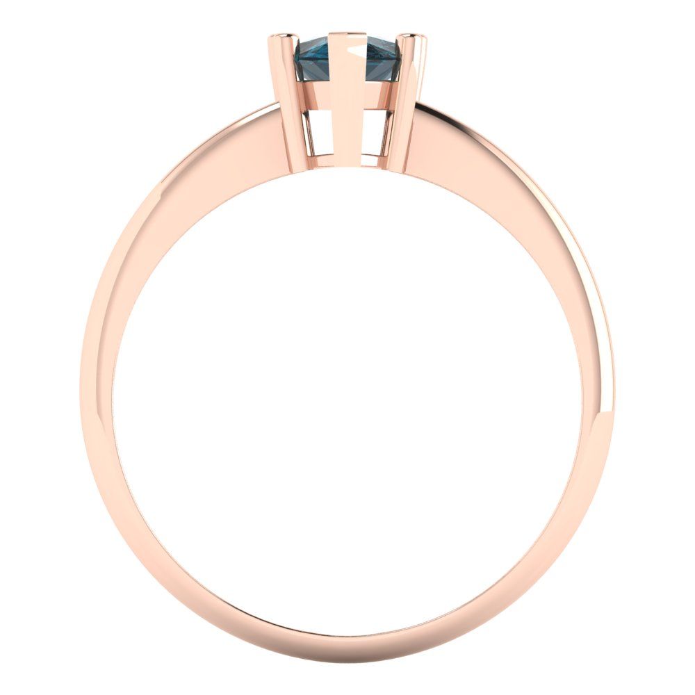 1 cttw Natural London Blue Topaz Solitaire  Engagement Ring - Solid Gold (Pear Cut,8x5mm)