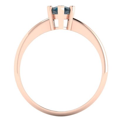 1 cttw Natural London Blue Topaz Solitaire  Engagement Ring - Solid Gold (Pear Cut,8x5mm)