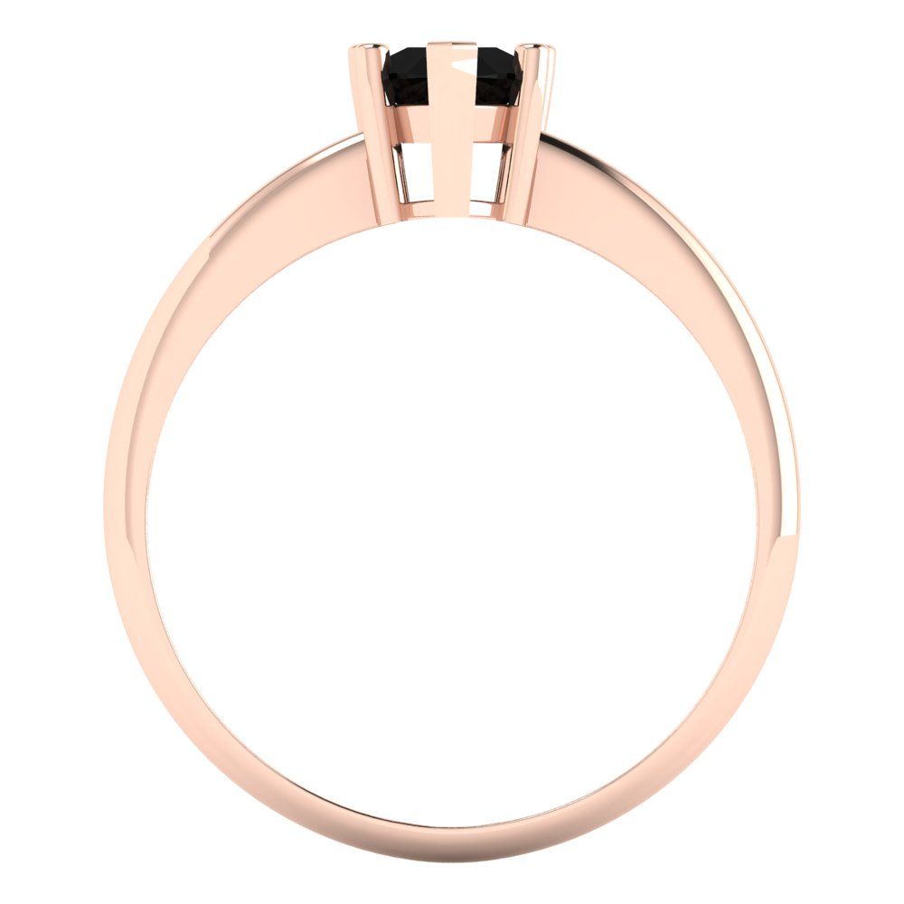 1 cttw Natural Onyx Solitaire  Engagement Ring - Solid Gold (Pear Cut,8x5mm)