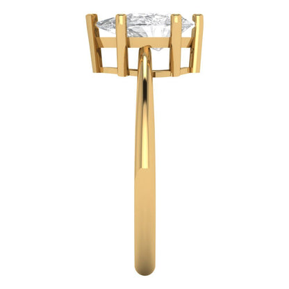 1.5 cttw White Sapphire Solitaire  Engagement Ring - Solid Gold (Pear Cut,9x6mm)