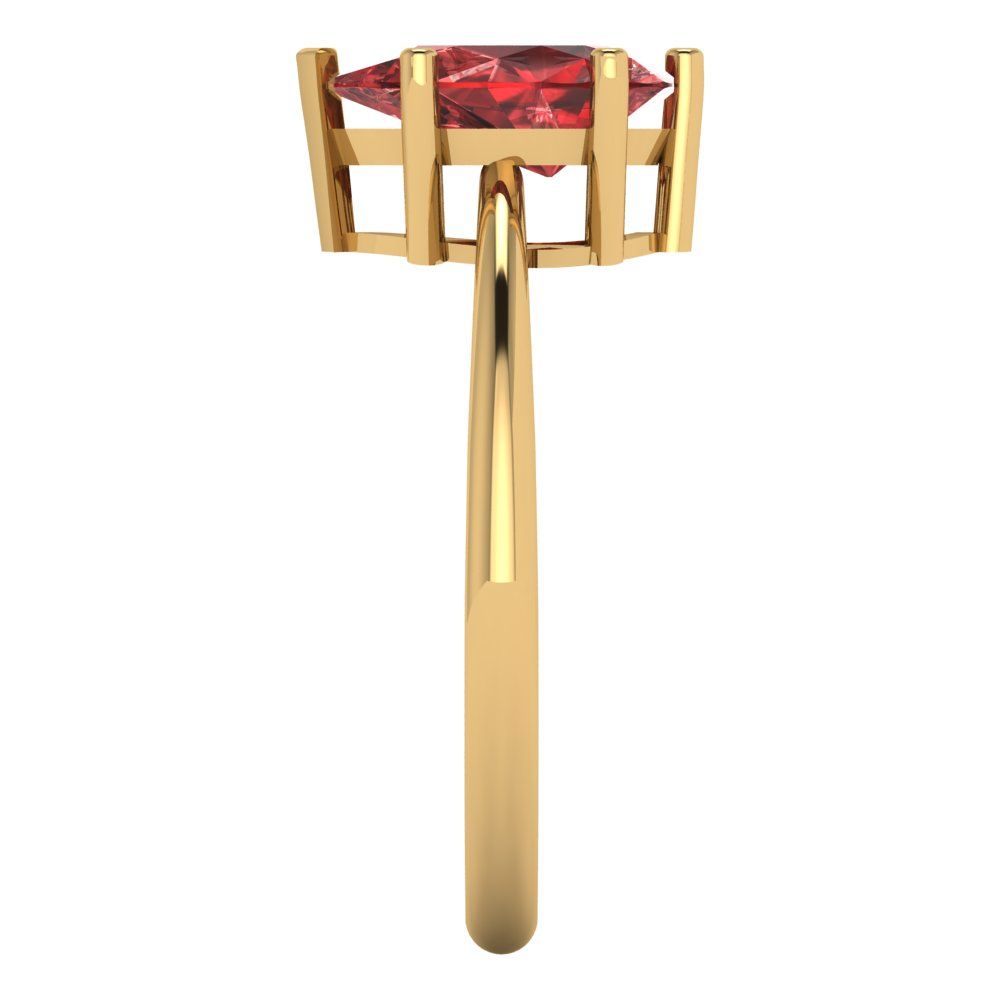 1.5 cttw Natural Garnet Solitaire  Engagement Ring - Solid Gold (Pear Cut,9x6mm)