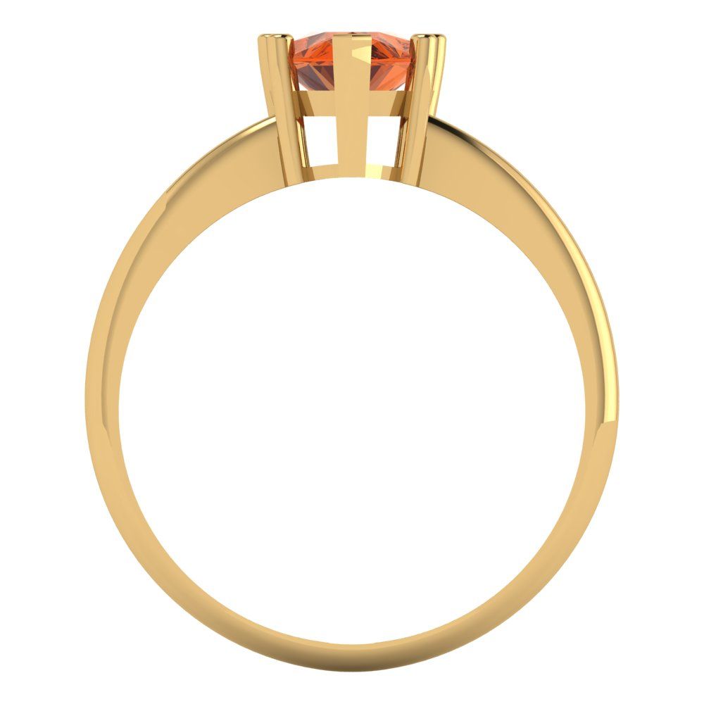 1.5 cttw Simulated Pink Tourmaline Solitaire  Engagement Ring - Solid Gold (Pear Cut,9x6mm)