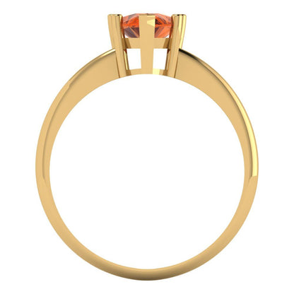 1.5 cttw Simulated Pink Tourmaline Solitaire  Engagement Ring - Solid Gold (Pear Cut,9x6mm)