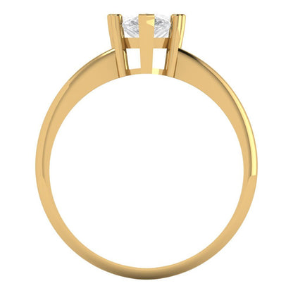 1.5 cttw White Sapphire Solitaire  Engagement Ring - Solid Gold (Pear Cut,9x6mm)