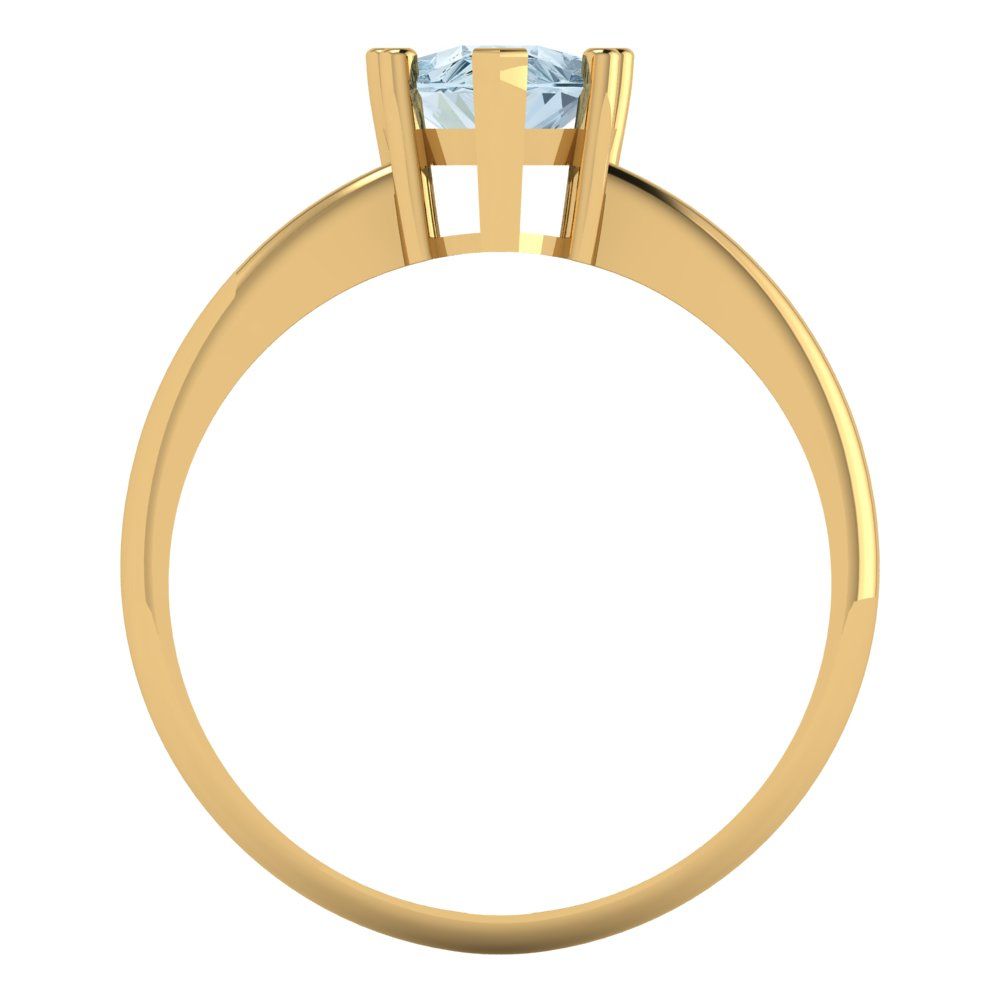 1.5 cttw Natural Sky Blue Topaz Solitaire  Engagement Ring - Solid Gold (Pear Cut,9x6mm)