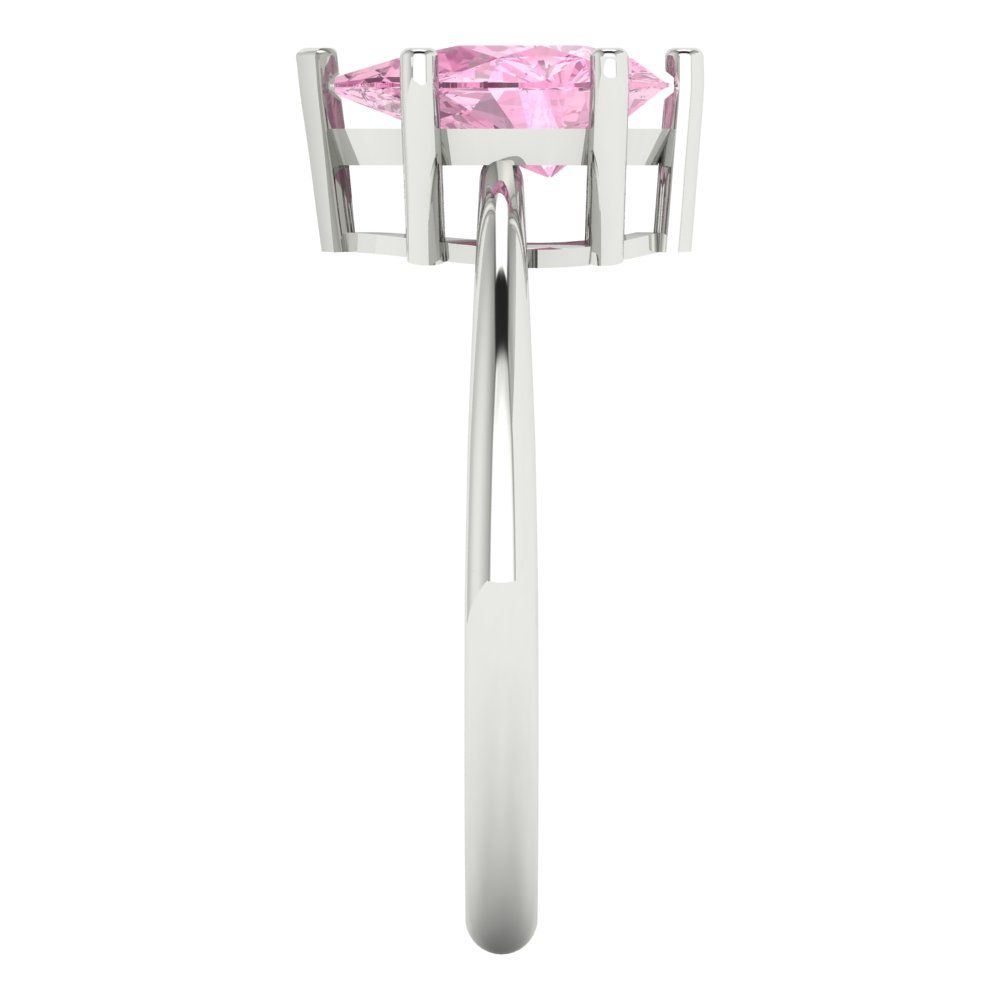 1.5 cttw Zirconia Simulated Pink Diamond Solitaire  Engagement Ring - Solid Gold (VVS1, Pear Cut,9x6mm)