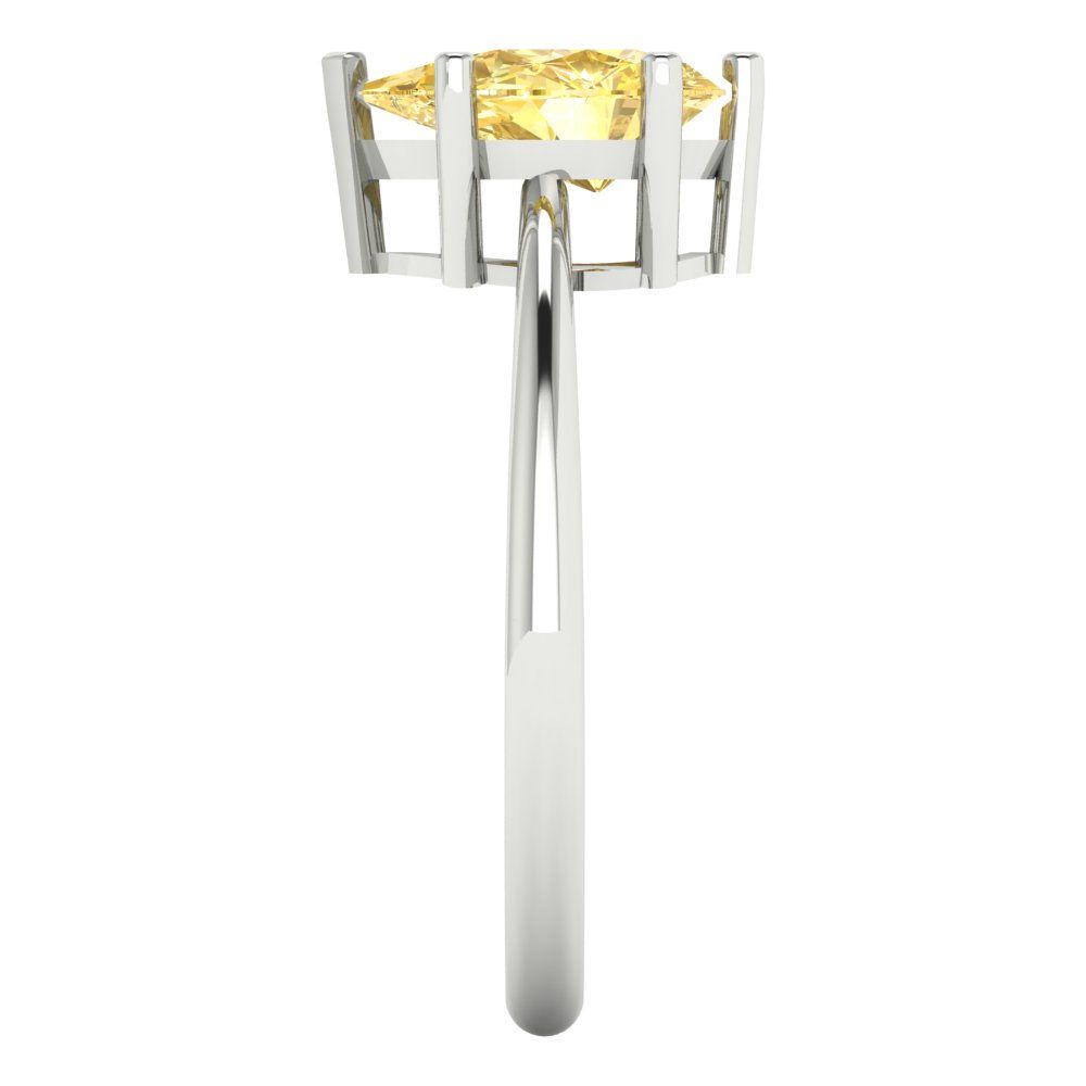 1.5 cttw Natural Citrine Solitaire  Engagement Ring - Solid Gold (Pear Cut,9x6mm)