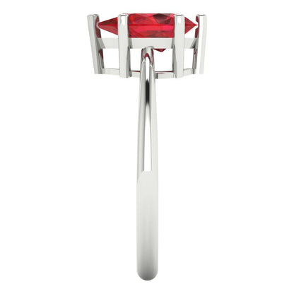 1.5 cttw Simulated Pink Tourmaline Solitaire  Engagement Ring - Solid Gold (Pear Cut,9x6mm)