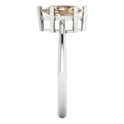 1.5 cttw Yellow Moissanite Solitaire  Engagement Ring - Solid Gold (Pear Cut,9x6mm)