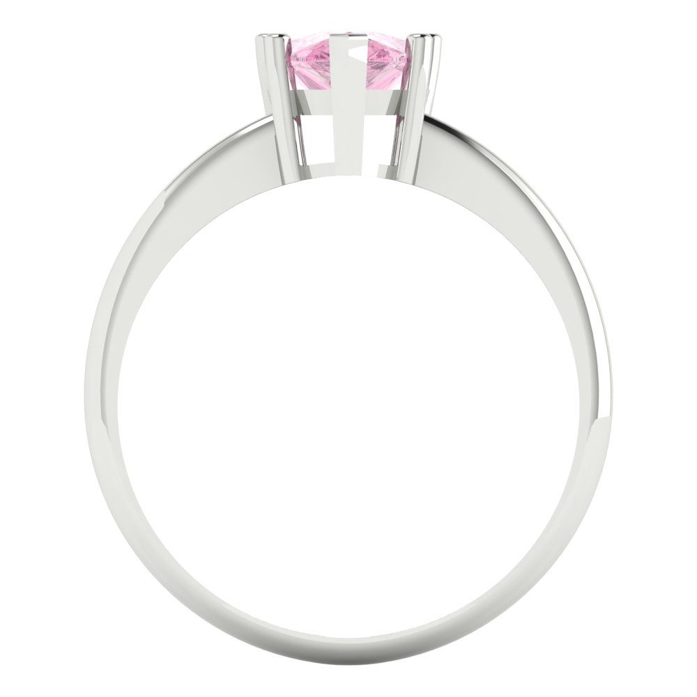 1.5 cttw Zirconia Simulated Pink Diamond Solitaire  Engagement Ring - Solid Gold (VVS1, Pear Cut,9x6mm)