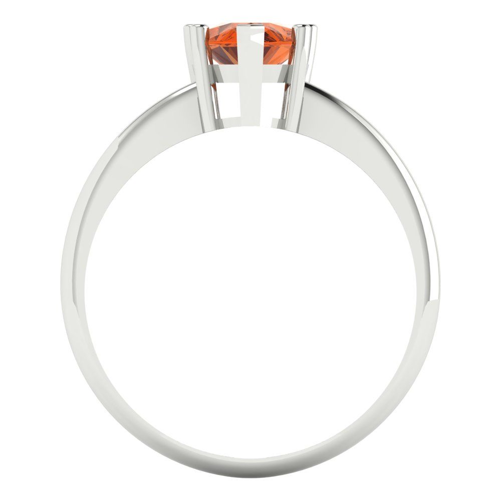 1.5 cttw Simulated Pink Tourmaline Solitaire  Engagement Ring - Solid Gold (Pear Cut,9x6mm)