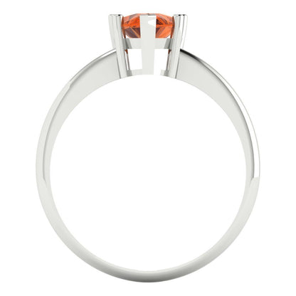 1.5 cttw Simulated Pink Tourmaline Solitaire  Engagement Ring - Solid Gold (Pear Cut,9x6mm)