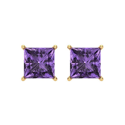 3cttw Alexandrite Gold-Plated 925 Silver Screw Back Stud Earrings