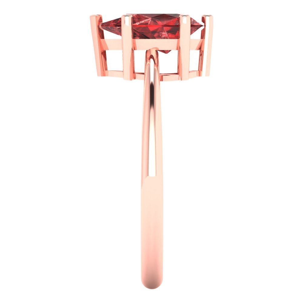 1.5 cttw Natural Garnet Solitaire  Engagement Ring - Solid Gold (Pear Cut,9x6mm)