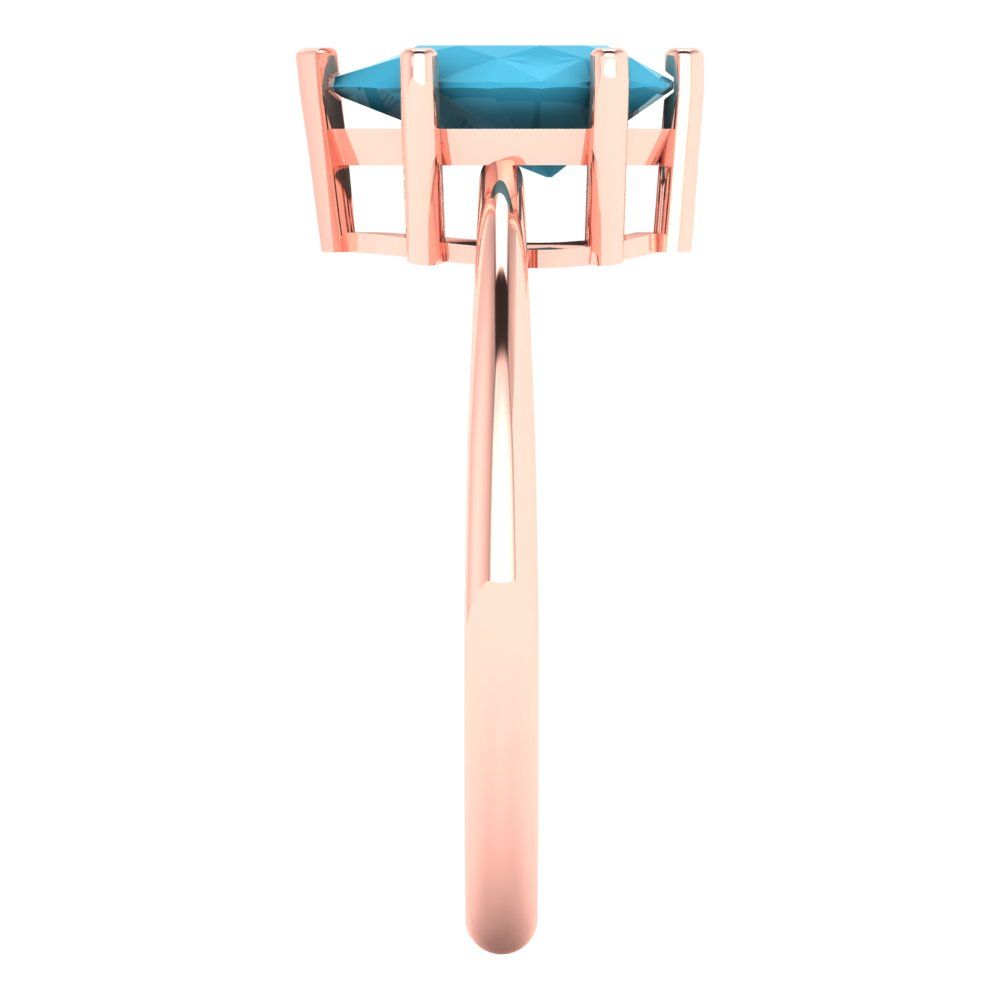 1.5 cttw Simulated Turquoise Solitaire  Engagement Ring - Solid Gold (Pear Cut,9x6mm)