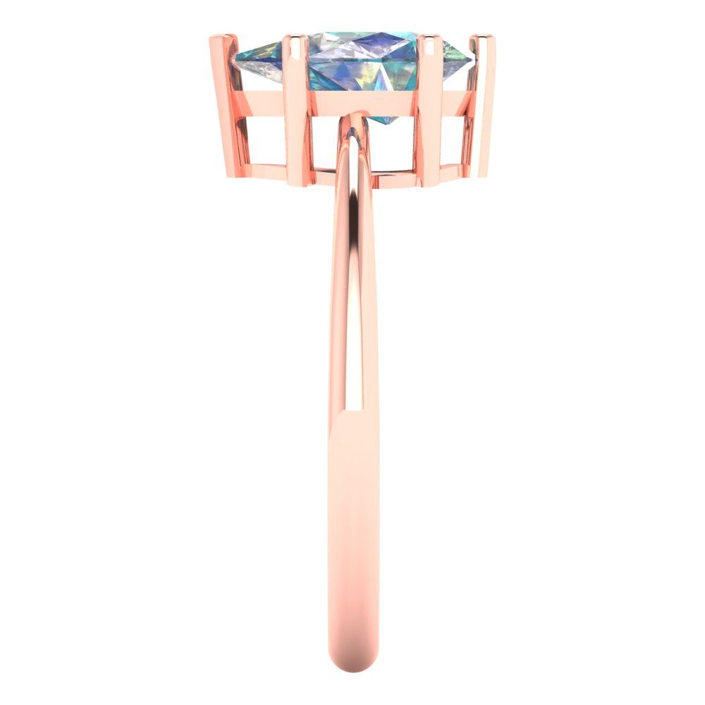 1.5 cttw Blue Moissanite Solitaire  Engagement Ring - Solid Gold (Pear Cut,9x6mm)