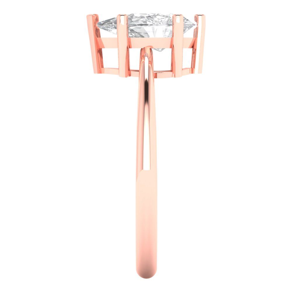 1.5 ct Brilliant Pear Cut Natural Diamond Stone Clarity VS1-2 Color G-H Rose Gold Solitaire Ring