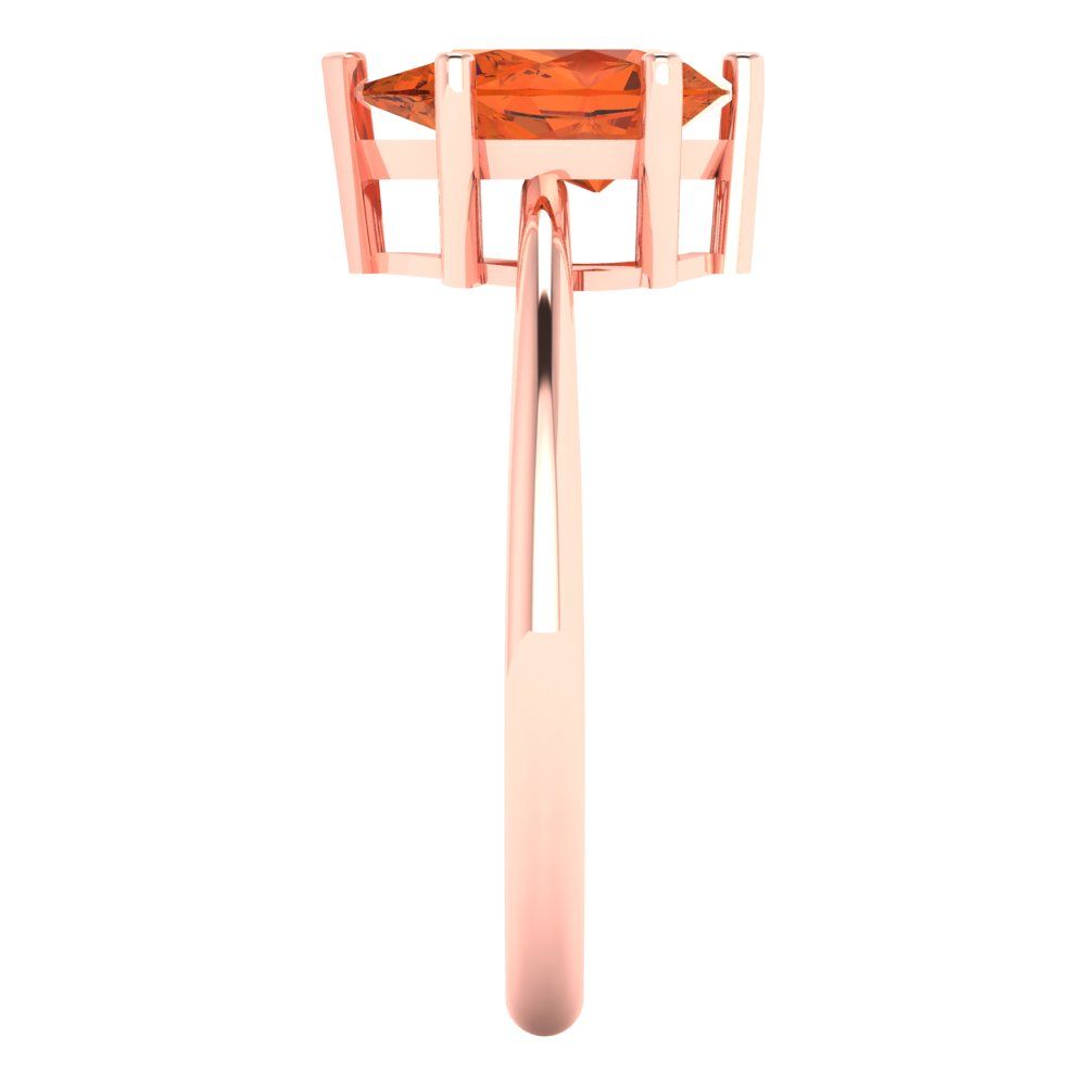 1.5 cttw Zirconia Simulated Red Diamond Solitaire  Engagement Ring - Solid Gold (VVS1, Pear Cut,9x6mm)