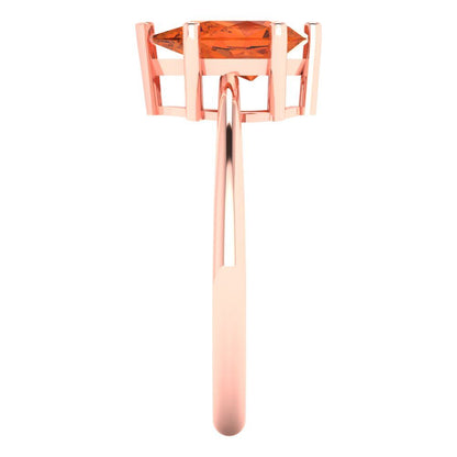 1.5 cttw Zirconia Simulated Red Diamond Solitaire  Engagement Ring - Solid Gold (VVS1, Pear Cut,9x6mm)