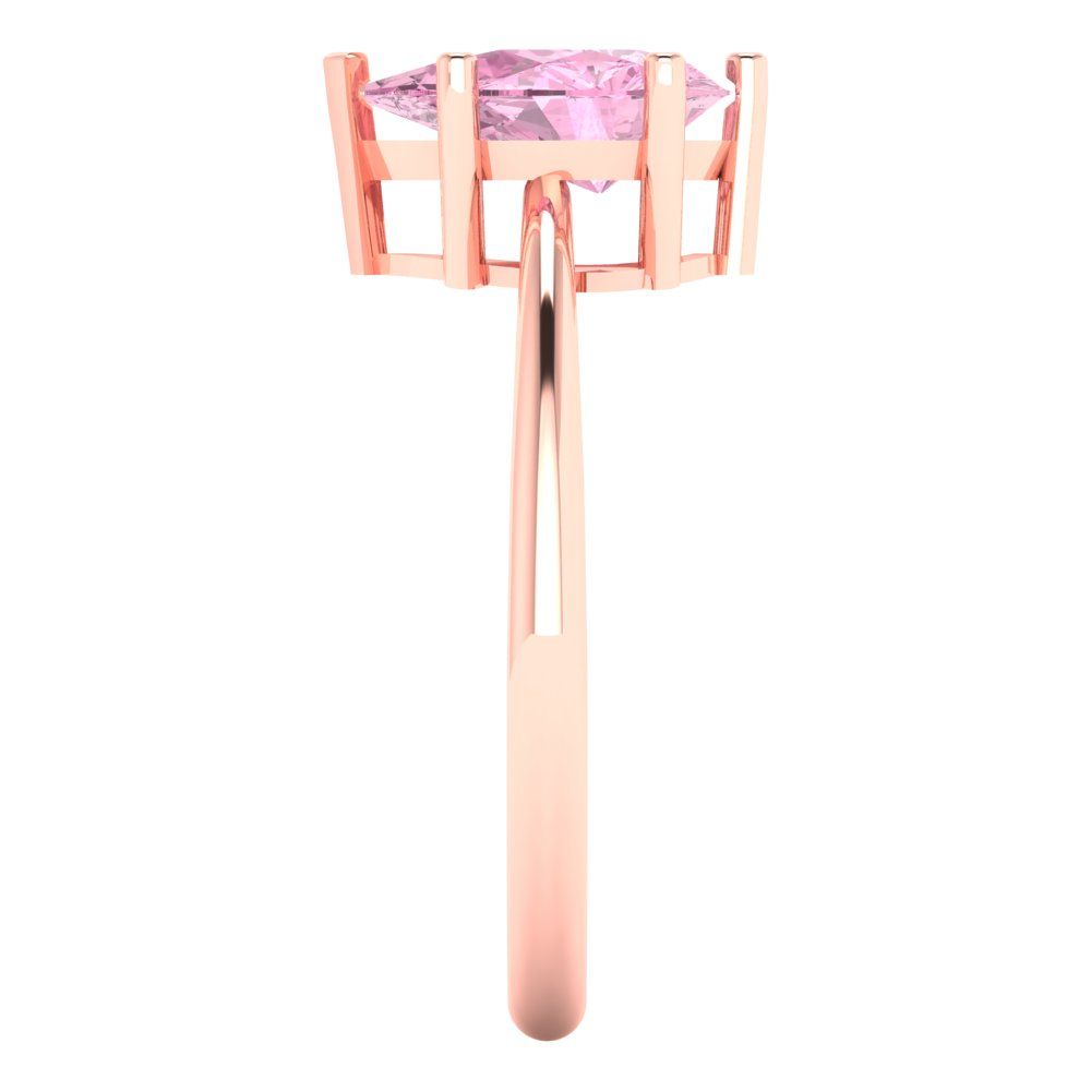 1.5 cttw Zirconia Simulated Pink Diamond Solitaire  Engagement Ring - Solid Gold (VVS1, Pear Cut,9x6mm)