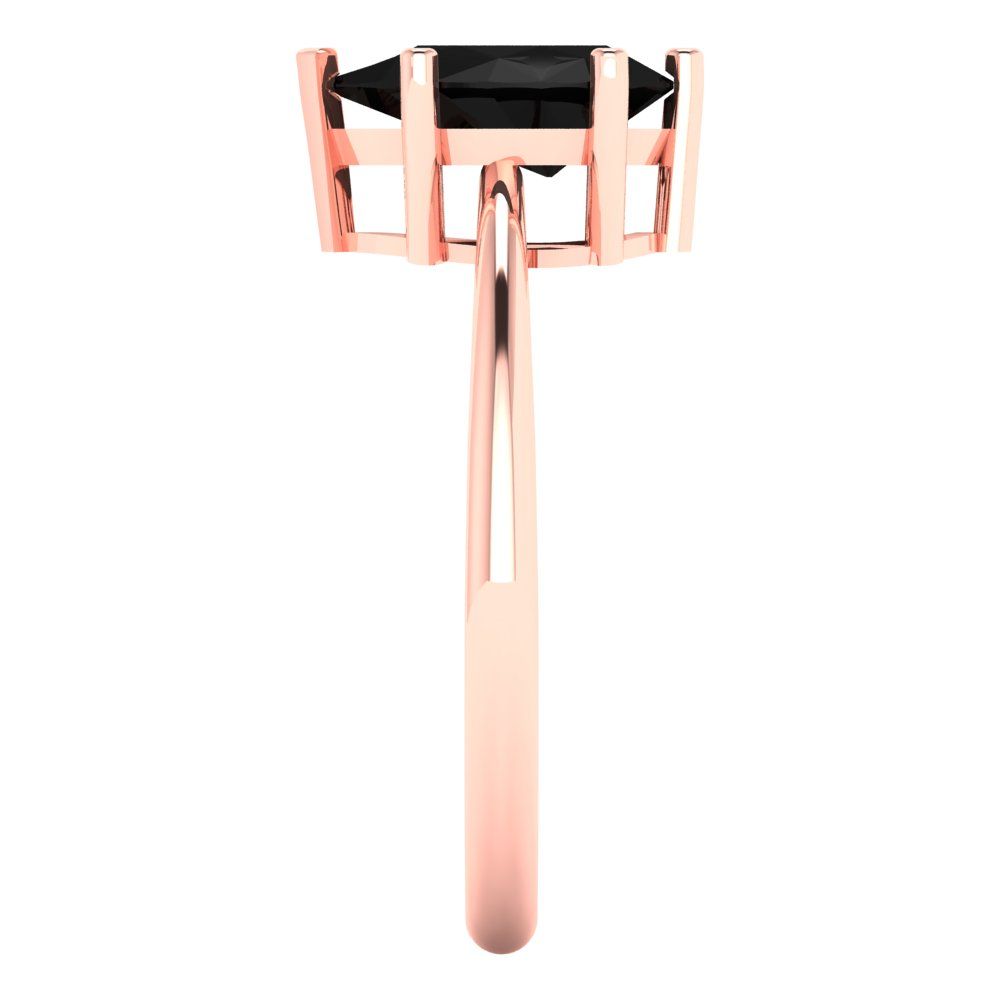 1.5 cttw Natural Onyx Solitaire  Engagement Ring - Solid Gold (Pear Cut,9x6mm)