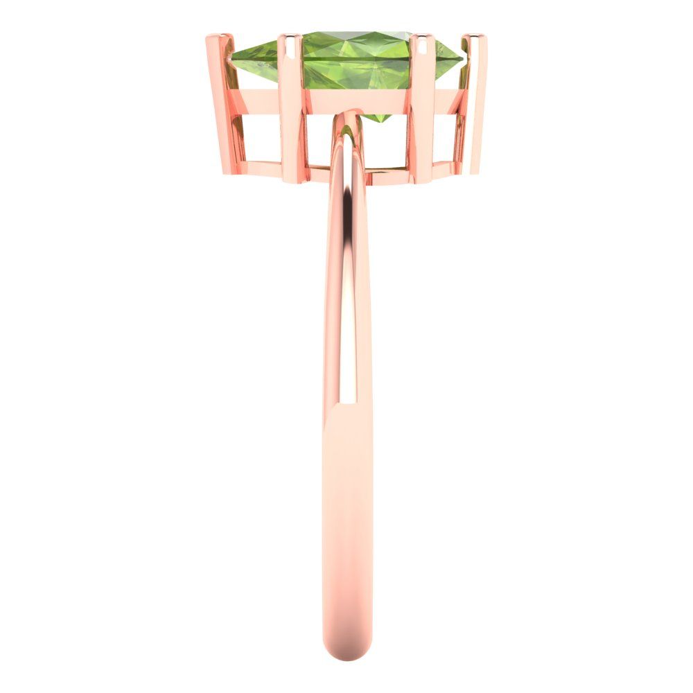 1.5 cttw Natural Peridot Solitaire  Engagement Ring - Solid Gold (Pear Cut,9x6mm)