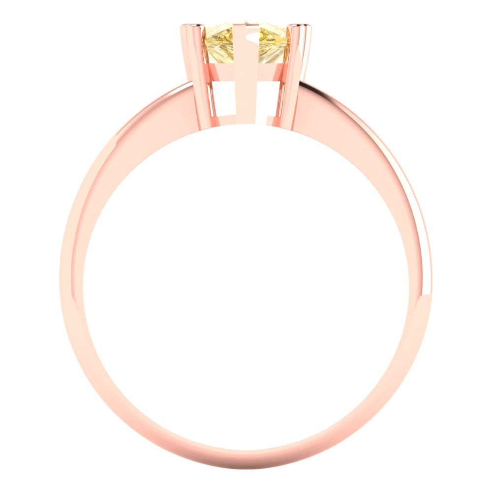 1.5 cttw Natural Citrine Solitaire  Engagement Ring - Solid Rose Gold (VVS1, Pear Cut,9x6mm)