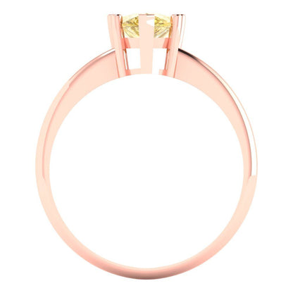 1.5 cttw Natural Citrine Solitaire  Engagement Ring - Solid Rose Gold (VVS1, Pear Cut,9x6mm)