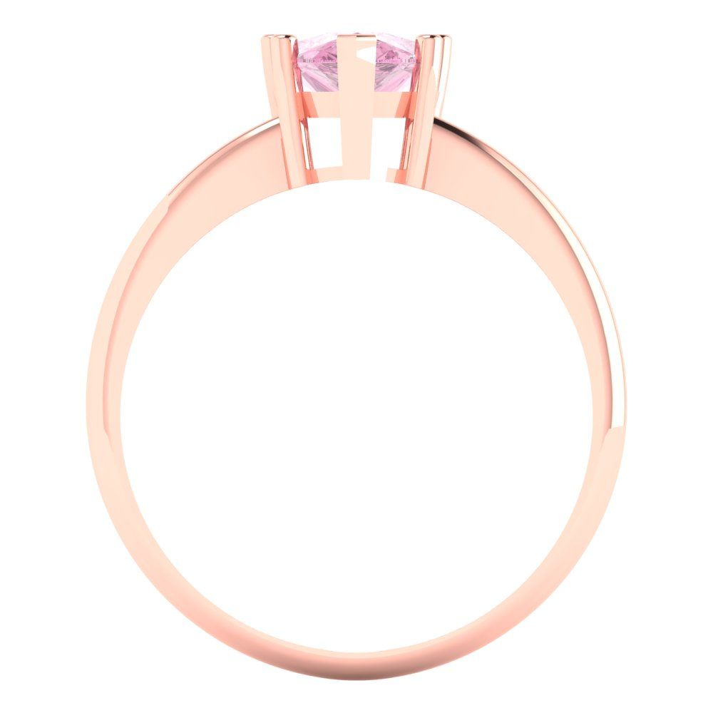 1.5 cttw Zirconia Simulated Pink Diamond Solitaire  Engagement Ring - Solid Gold (VVS1, Pear Cut,9x6mm)