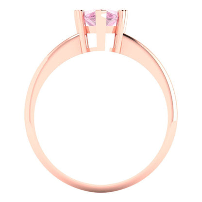 1.5 cttw Zirconia Simulated Pink Diamond Solitaire  Engagement Ring - Solid Gold (VVS1, Pear Cut,9x6mm)