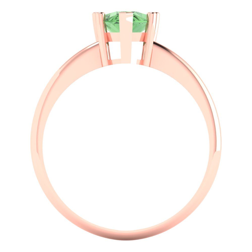 1.5 cttw Zirconia Simulated Green Diamond Solitaire  Engagement Ring - Solid Gold (VVS1, Pear Cut,9x6mm)