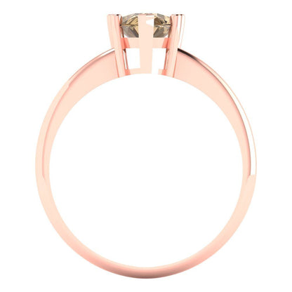 1.5 cttw Zirconia Simulated Champagne Diamond Solitaire  Engagement Ring - Solid Gold (VVS1, Pear Cut,9x6mm)