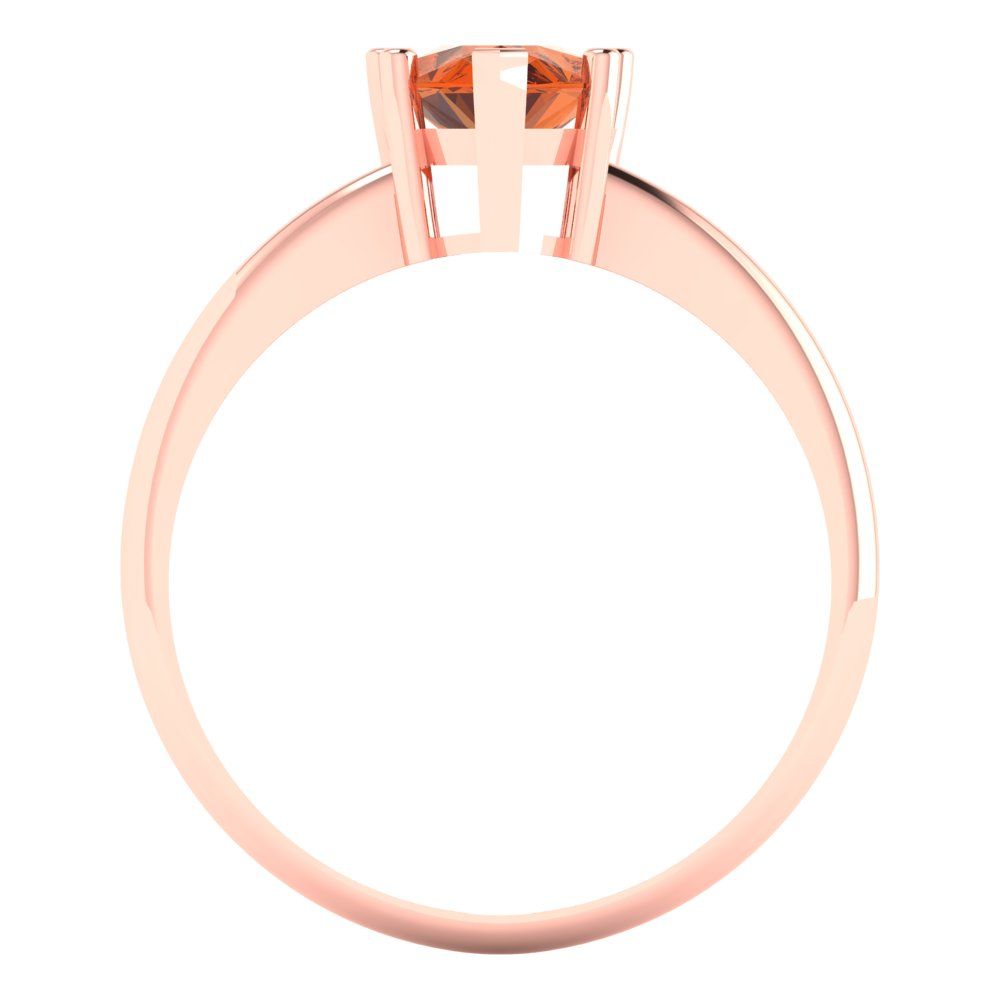 1.5 cttw Simulated Pink Tourmaline Solitaire  Engagement Ring - Solid Rose Gold (VVS1, Pear Cut,9x6mm)