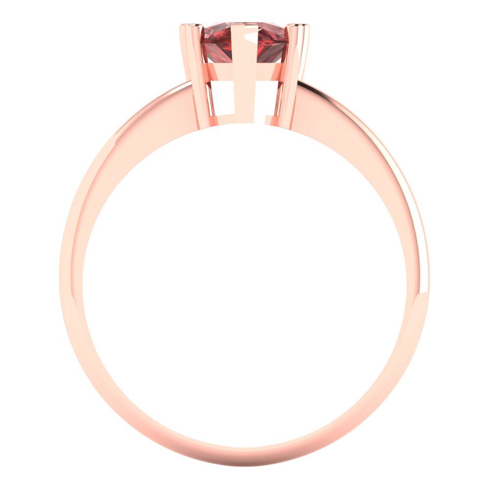 1.5 cttw Natural Garnet Solitaire  Engagement Ring - Solid Gold (Pear Cut,9x6mm)